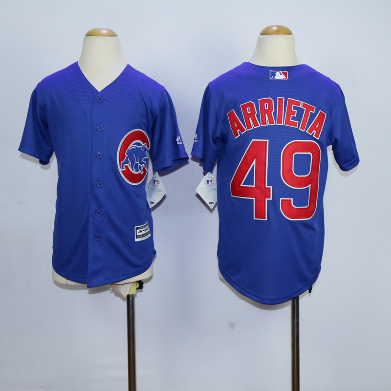 Youth Chicago Cubs 49 Arrieta Blue MLB Jerseys